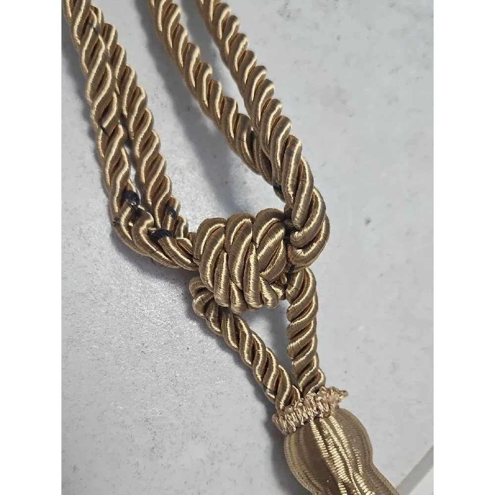 Set of 4 Decorative Gold Curtain Tiebacks with Tassels